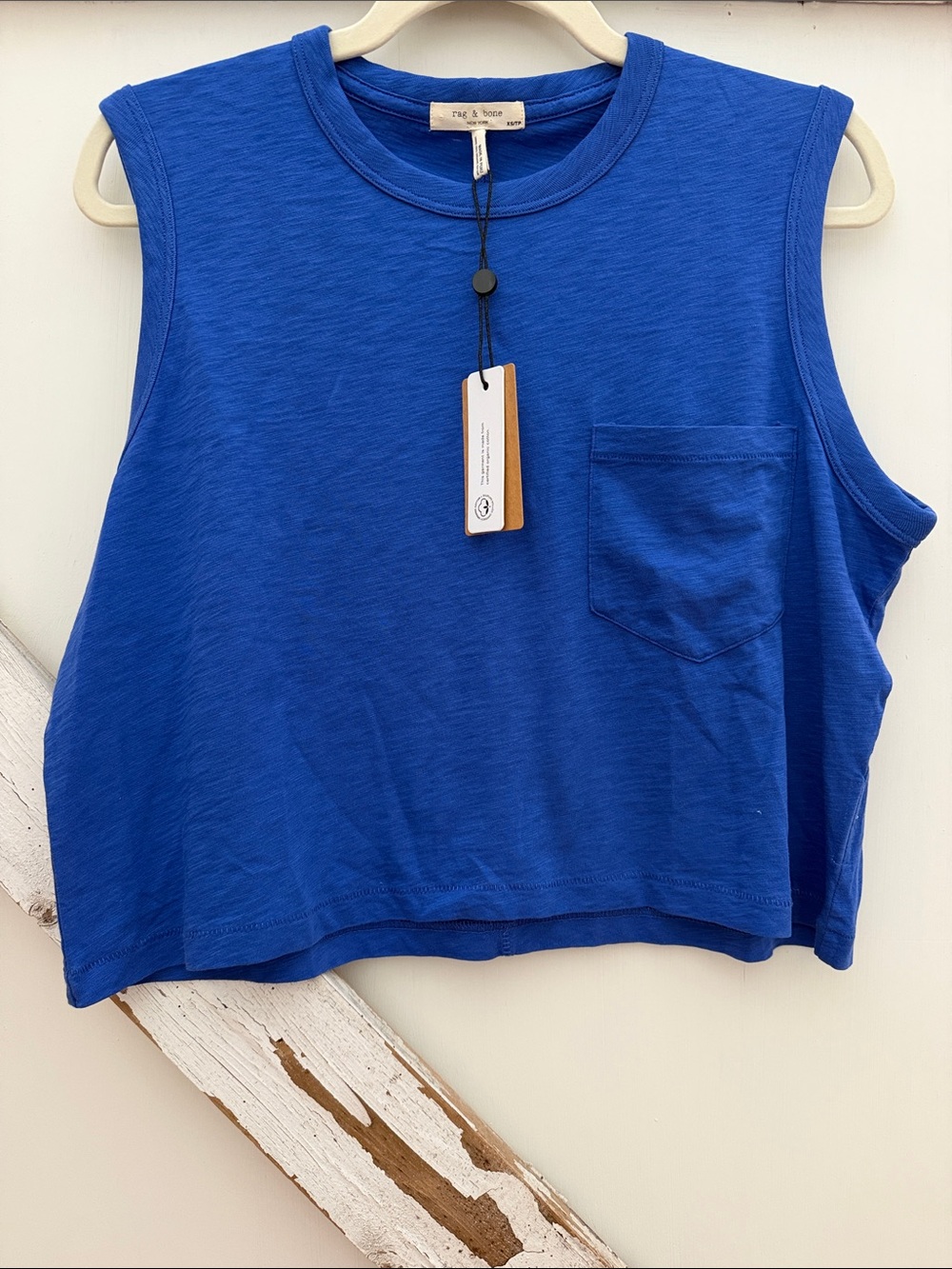 rag & bone Cobalt Blue Cropped Pocket Tank
